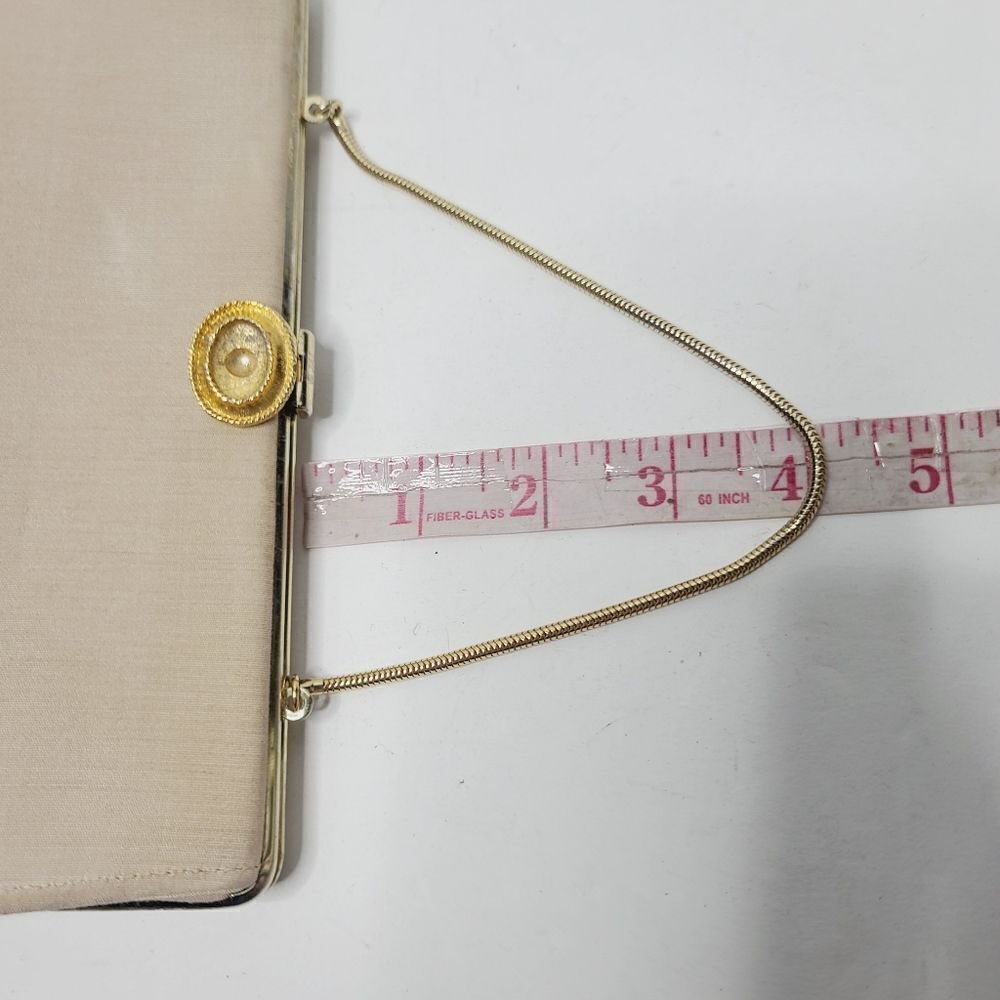 Vintage Classic Beige Neutral Structured Formal Evening Purse - Picture 8 of 16